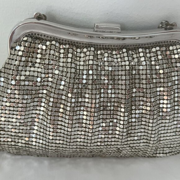 Whiting and Davis Co. silver beaded jeweled small purse - Picture 3 of 10